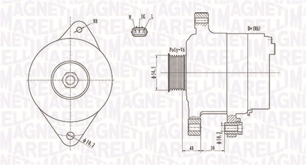 MAGNETI MARELLI 063731800010 Alternatore-Alternatore-Ricambi Euro