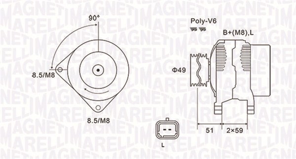 MAGNETI MARELLI 063731881010 Alternatore-Alternatore-Ricambi Euro