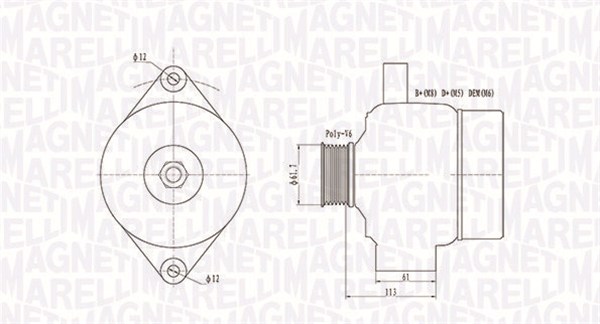 MAGNETI MARELLI 063731890010 Alternatore-Alternatore-Ricambi Euro