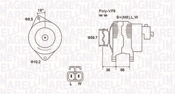 MAGNETI MARELLI 063731901010 Alternatore-Alternatore-Ricambi Euro