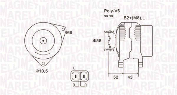 MAGNETI MARELLI 063731903010 Alternatore-Alternatore-Ricambi Euro