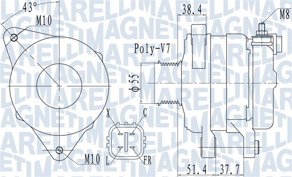 MAGNETI MARELLI 063732121010 Alternatore-Alternatore-Ricambi Euro