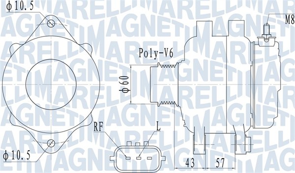 MAGNETI MARELLI 063732122010 Alternatore-Alternatore-Ricambi Euro