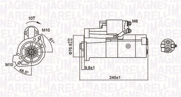 MAGNETI MARELLI 063721221010 Motorino d'avviamento