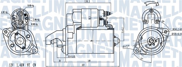 MAGNETI MARELLI 063721256010 Motorino d'avviamento