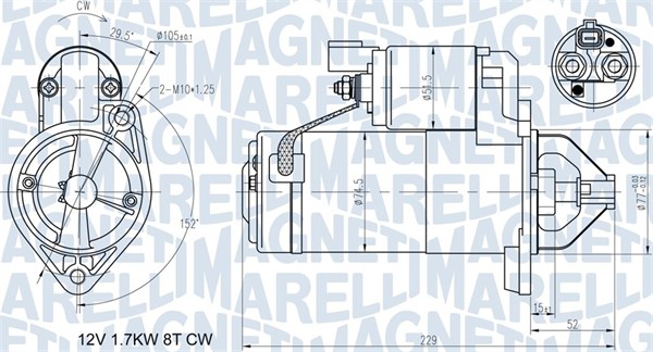 MAGNETI MARELLI 063721365010 Motorino d'avviamento