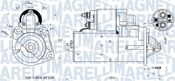 MAGNETI MARELLI 063721398010 Motorino d'avviamento