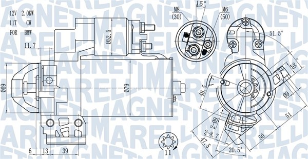 MAGNETI MARELLI 063721466010 Motorino d'avviamento