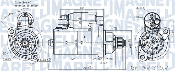 MAGNETI MARELLI 063721508010 Motorino d'avviamento