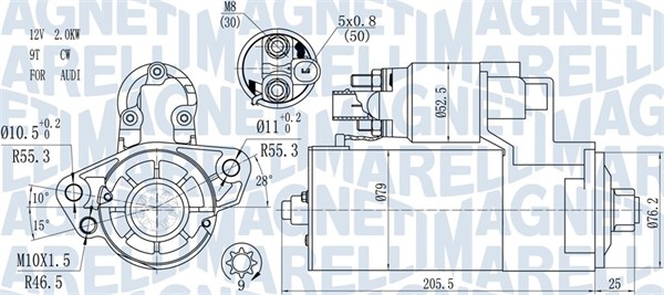 MAGNETI MARELLI 063721521010 Motorino d'avviamento