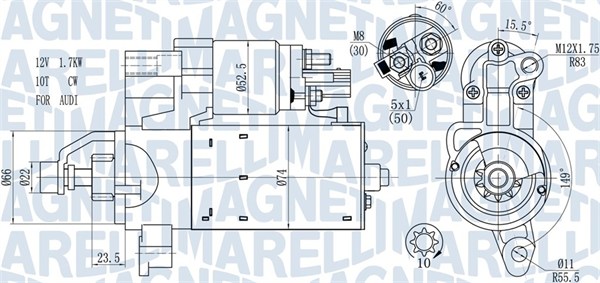 MAGNETI MARELLI 063721563510 Motorino d'avviamento