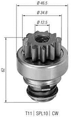 MAGNETI MARELLI 940113020201 Pignone, Motorino d'avviamento-Pignone, Motorino d'avviamento-Ricambi Euro