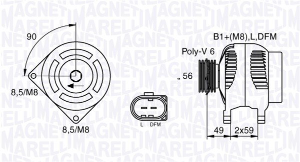 MAGNETI MARELLI 063533250010 Alternatore-Alternatore-Ricambi Euro