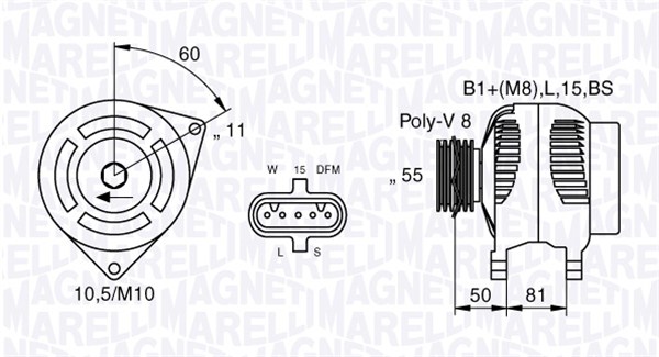 MAGNETI MARELLI 063536550050 Alternatore-Alternatore-Ricambi Euro