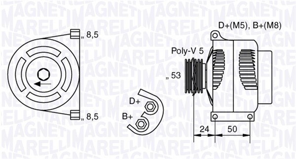 MAGNETI MARELLI 063377013010 Alternatore-Alternatore-Ricambi Euro