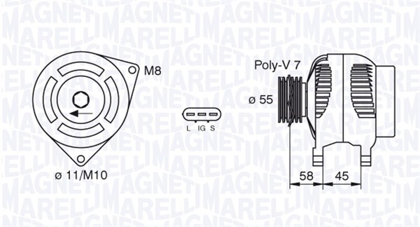 MAGNETI MARELLI 063377434010 Alternatore-Alternatore-Ricambi Euro