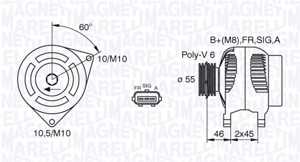 MAGNETI MARELLI 063380002010 Alternatore