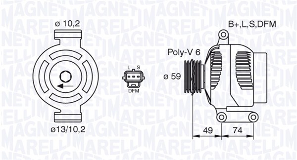 MAGNETI MARELLI 063380005010 Alternatore-Alternatore-Ricambi Euro