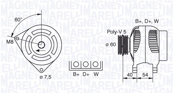 MAGNETI MARELLI 063341730010 Alternatore