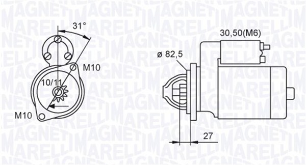 MAGNETI MARELLI 063721044010 Motorino d'avviamento