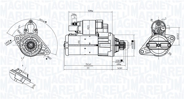 MAGNETI MARELLI 063725561010 Starter for AUDI SEAT SKODA VW