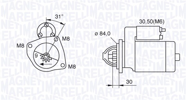 MAGNETI MARELLI 063521093070 Motorino d'avviamento-Motorino d'avviamento-Ricambi Euro