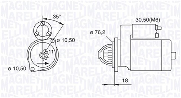 MAGNETI MARELLI 063521070460 Motorino d'avviamento-Motorino d'avviamento-Ricambi Euro