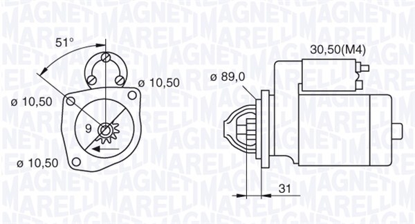 MAGNETI MARELLI 063522310050 Motorino d'avviamento-Motorino d'avviamento-Ricambi Euro