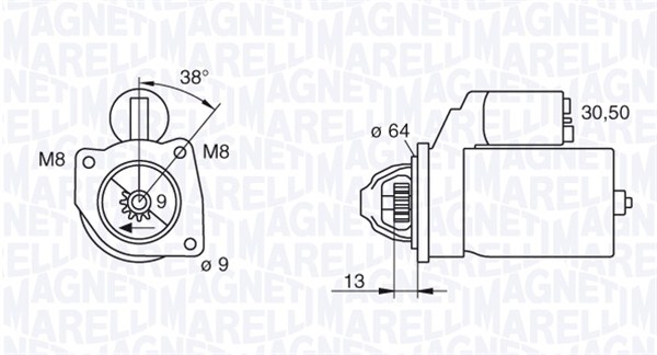 MAGNETI MARELLI 063101021010 Μίζα for FIAT LANCIA