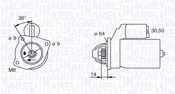 MAGNETI MARELLI 063102003010 Μίζα for FIAT