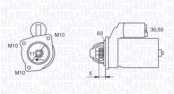 MAGNETI MARELLI 063280036010 Motorino d'avviamento