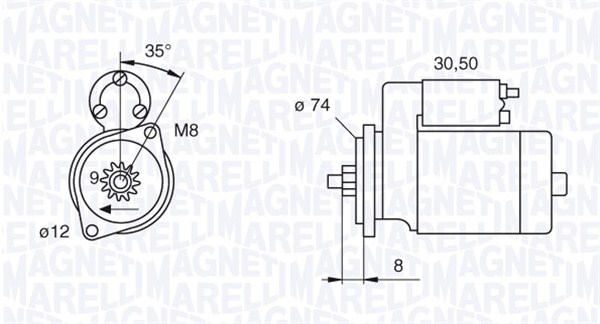 MAGNETI MARELLI 063280058010 Motorino d'avviamento