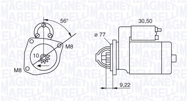 MAGNETI MARELLI 063187001010 Μίζα for HYUNDAI
