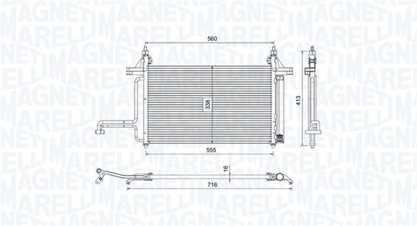 MAGNETI MARELLI 350203732000 Condensatore, Climatizzatore-Condensatore, Climatizzatore-Ricambi Euro