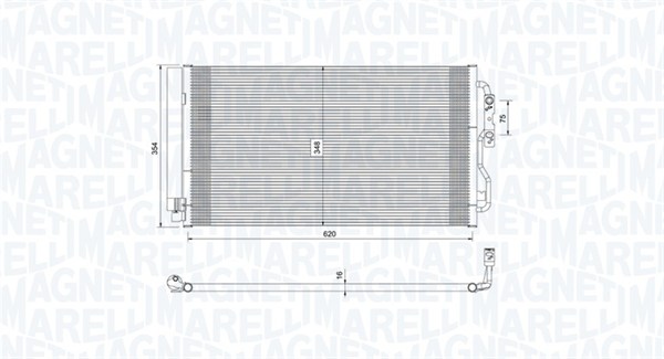 MAGNETI MARELLI 350203751000 Condensatore, Climatizzatore