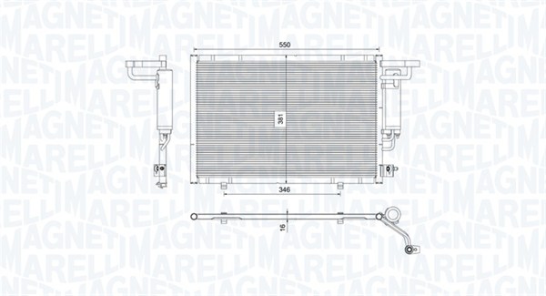 MAGNETI MARELLI 350203754000 Condensatore, Climatizzatore