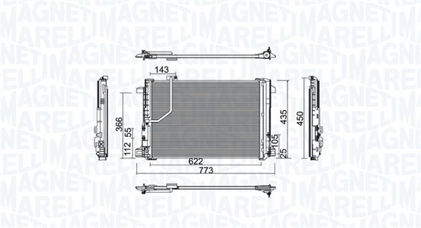 MAGNETI MARELLI 350203755000 Condensatore, Climatizzatore