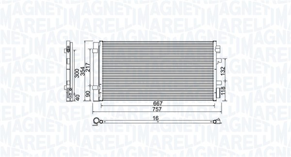 MAGNETI MARELLI 350203762000 Condensatore, Climatizzatore-Condensatore, Climatizzatore-Ricambi Euro