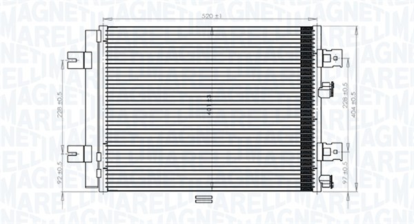 MAGNETI MARELLI 350203765000 Condensatore, Climatizzatore