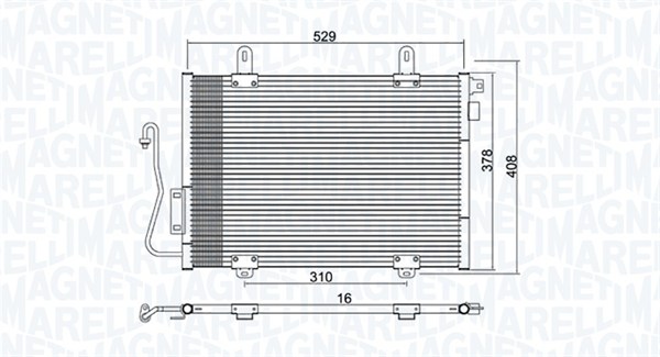 MAGNETI MARELLI 350203775000 Condensatore, Climatizzatore