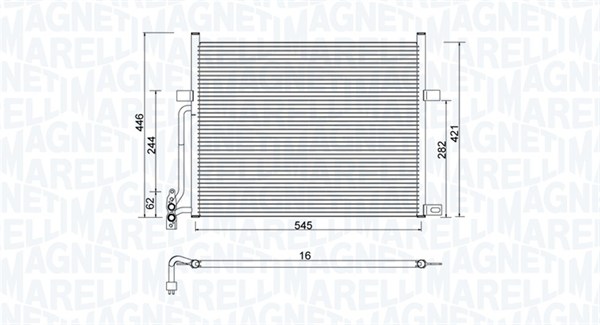 MAGNETI MARELLI 350203776000 Condensatore, Climatizzatore