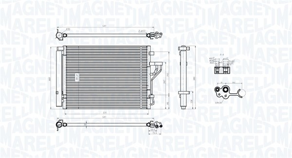 MAGNETI MARELLI 350203778000 Condensatore, Climatizzatore-Condensatore, Climatizzatore-Ricambi Euro