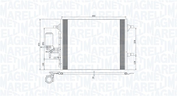 MAGNETI MARELLI 350203789000 Condensatore, Climatizzatore-Condensatore, Climatizzatore-Ricambi Euro