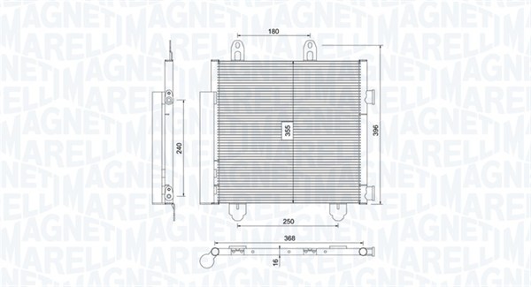 MAGNETI MARELLI 350203794000 Condensatore, Climatizzatore