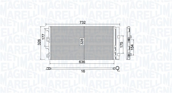 MAGNETI MARELLI 350203797000 Condensatore, Climatizzatore-Condensatore, Climatizzatore-Ricambi Euro