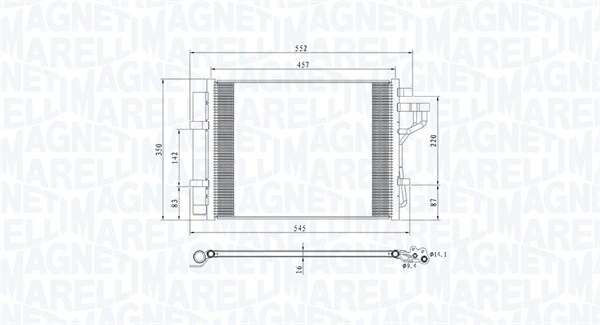 MAGNETI MARELLI 350203802000 Condensatore, Climatizzatore-Condensatore, Climatizzatore-Ricambi Euro