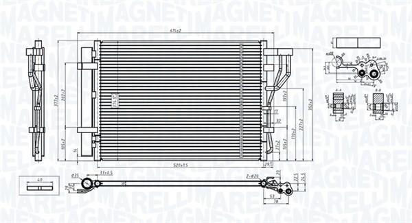 MAGNETI MARELLI 350203805000 Condensatore, Climatizzatore