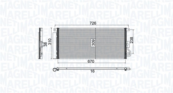 MAGNETI MARELLI 350203807000 Condensatore, Climatizzatore-Condensatore, Climatizzatore-Ricambi Euro