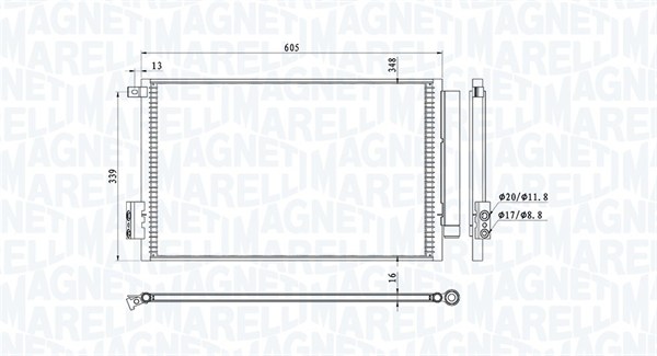 MAGNETI MARELLI 350203814000 Condensatore, Climatizzatore