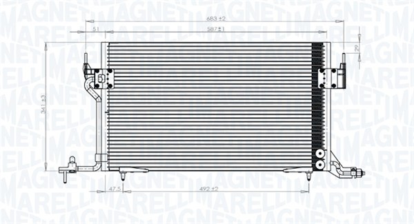 MAGNETI MARELLI 350203838000 Condensatore, Climatizzatore